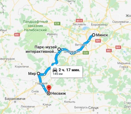 Новогодние огни Минска и замки (автобус 1)